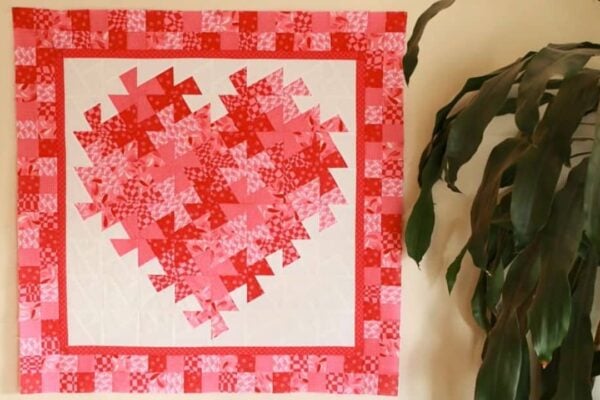 Twisting Pinwheel Heart Wall Hanging