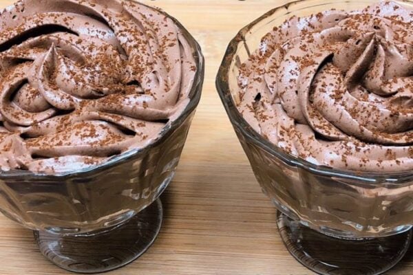 2-Ingredient Chocolate Mousse Ready in 15 Minutes, homemade and freshly served