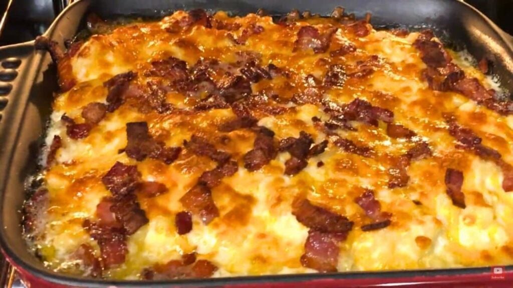 Ultimate Baked Mac and Cheese With Bacon, homemade and freshly served