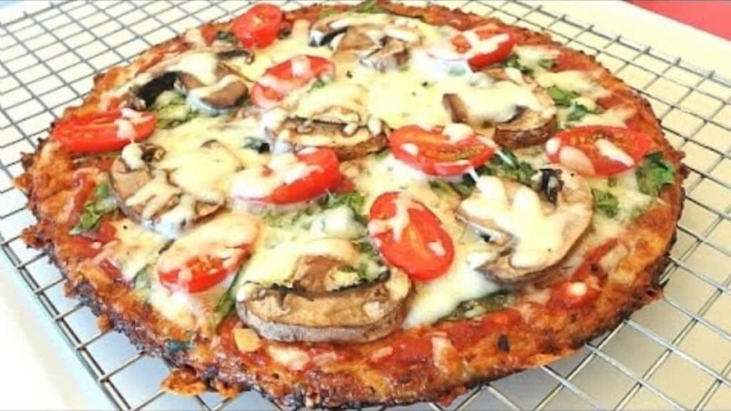 Ultimate Cauliflower Pizza Crust, homemade and freshly served