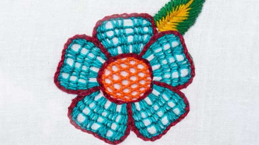Finished Unique Flower Hand Embroidery Pattern, a completed DIY project