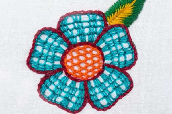 Finished Unique Flower Hand Embroidery Pattern, a completed DIY project