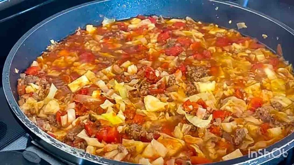 Unstuffed Cabbage Roll Skillet, homemade and freshly served