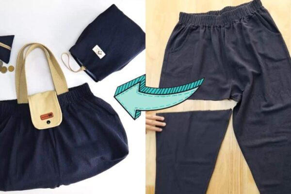 Finished Upcycling Old Pants into a Bag, a completed DIY project