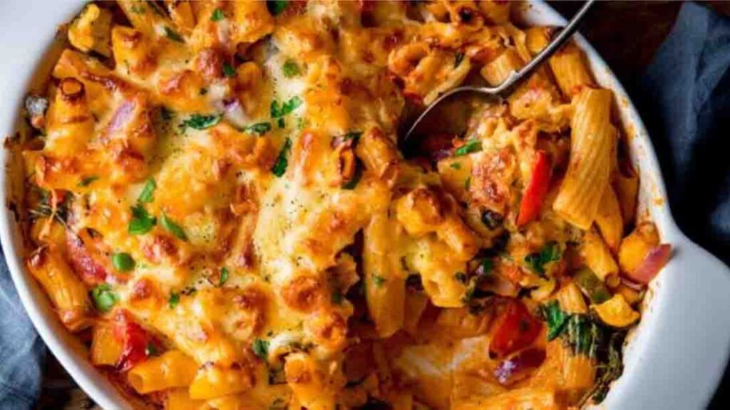 Vegetable Pasta Bake, homemade and freshly served