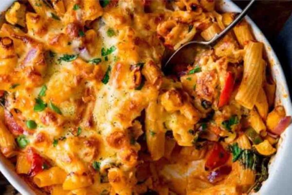 Vegetable Pasta Bake, homemade and freshly served