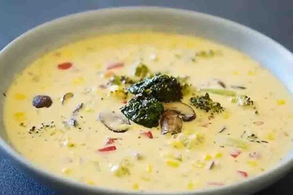 Creamy Vegetable Soup, homemade and freshly served