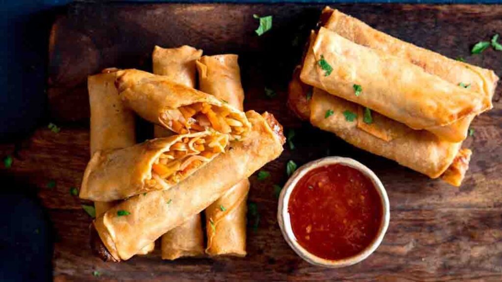 Vegetable Spring Rolls, homemade and freshly served
