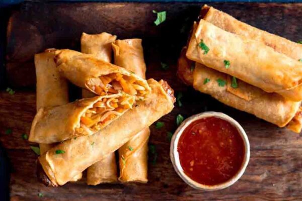 Vegetable Spring Rolls, homemade and freshly served