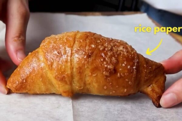 Finished Viral Rice Paper Croissant, a completed DIY craft