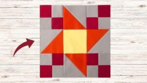 Finished Waterwheel Quilt Block, a completed DIY project