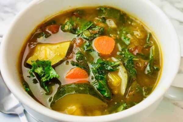 Weight Loss Vegetable Soup, homemade and freshly served