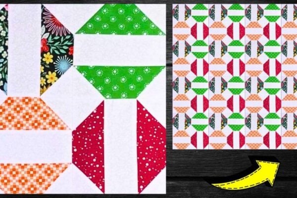 Whimsy Jelly Roll Quilt Block (with Free Pattern), homemade and freshly served