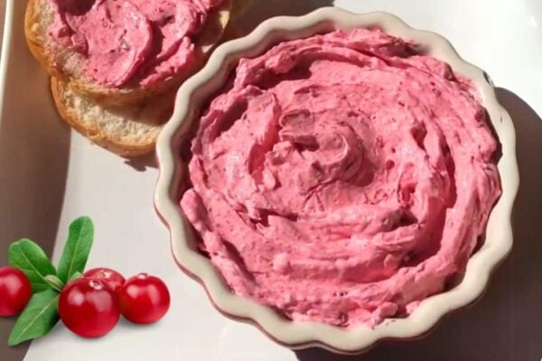 Whipped Cranberry Butter, homemade and freshly served