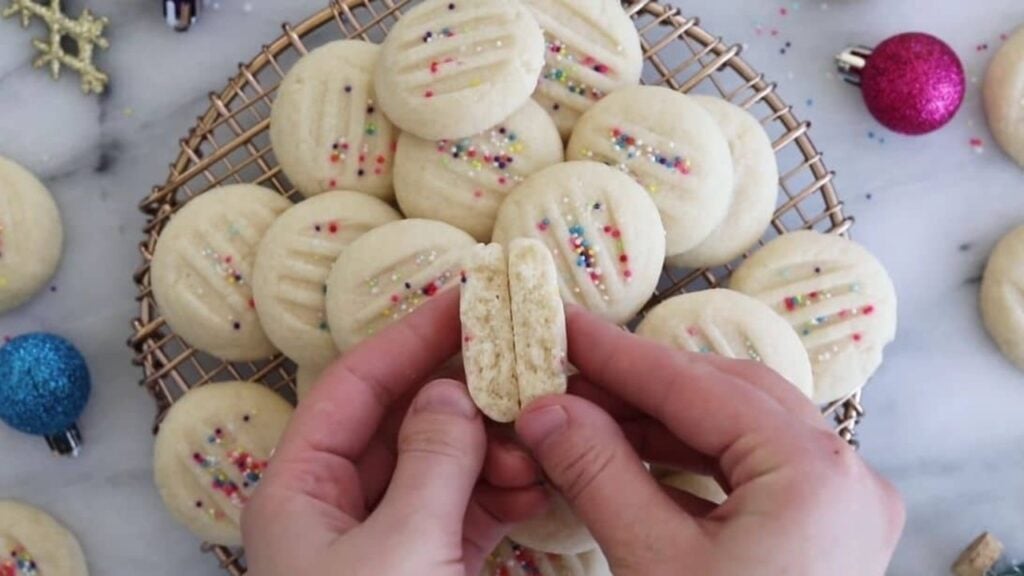 Whipped Shortbread Cookie, homemade and freshly served