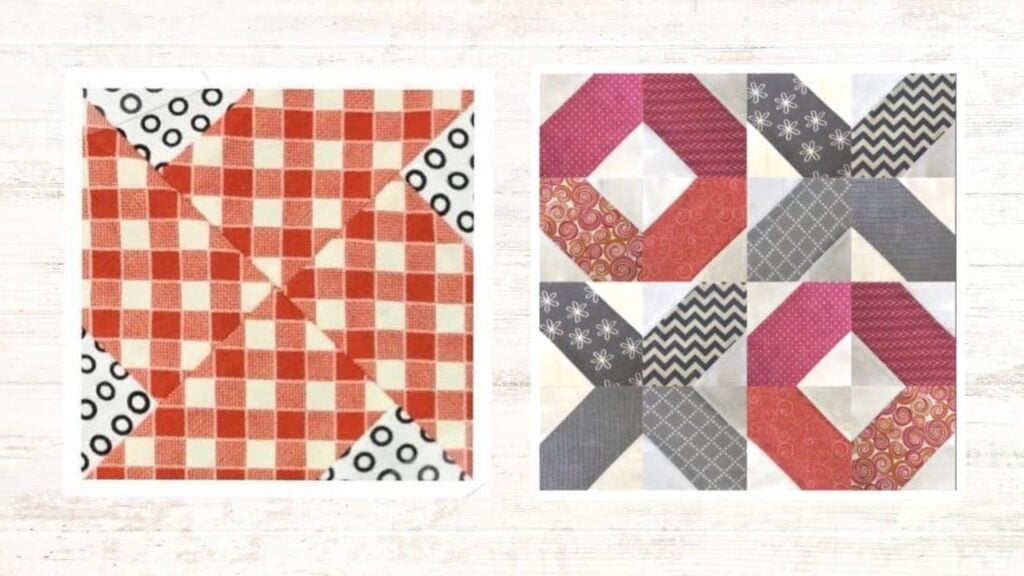 Finished Whirlwind and Road to Tennessee Quilt Block, a completed DIY project