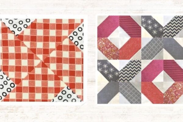 Finished Whirlwind and Road to Tennessee Quilt Block, a completed DIY project