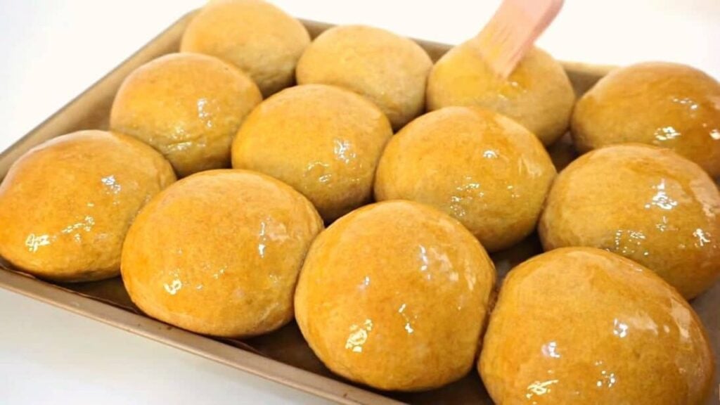 100% Whole Wheat Honey Butter Glazed Buns, homemade and freshly served