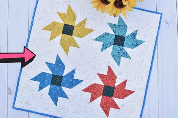Finished Wildflowers Table Topper Quilt, a completed DIY project