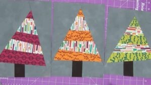 Finished Wonky Christmas Tree Quilt Blocks, a completed DIY project