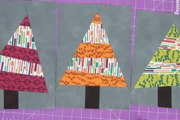 Finished Wonky Christmas Tree Quilt Blocks, a completed DIY project