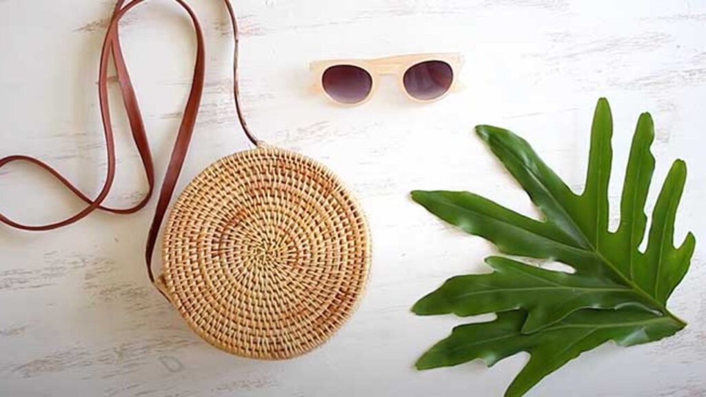 Finished Woven Basket Bag DIY, a completed DIY project