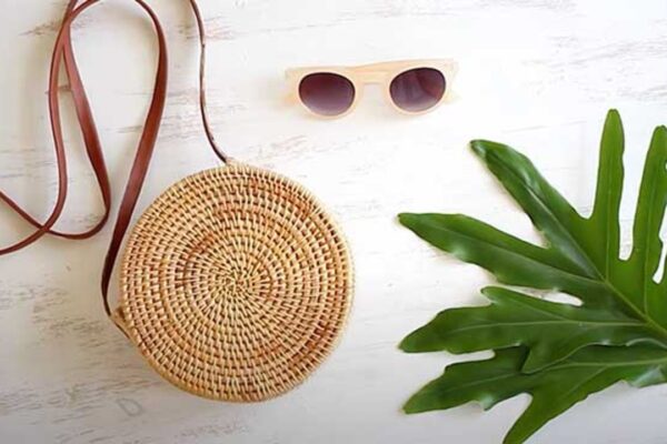 Finished Woven Basket Bag DIY, a completed DIY project