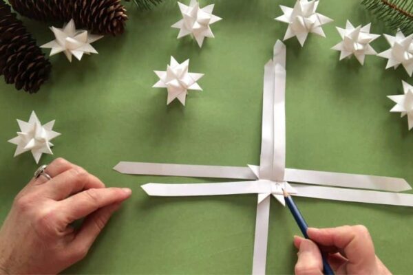 Finished Woven Paper Stars, a completed DIY project