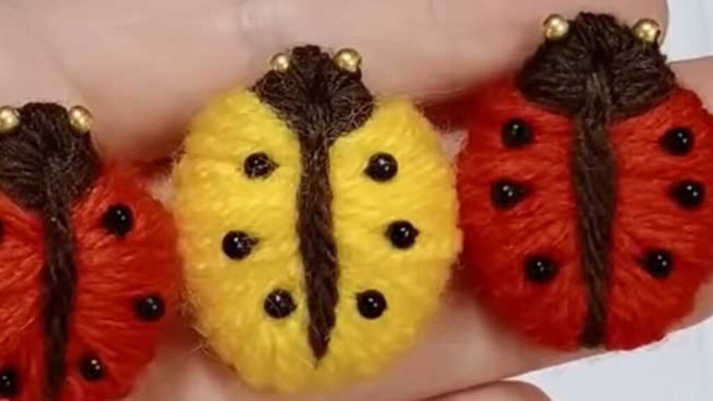 Finished Yarn Ladybug’s With a Fork, a completed DIY project