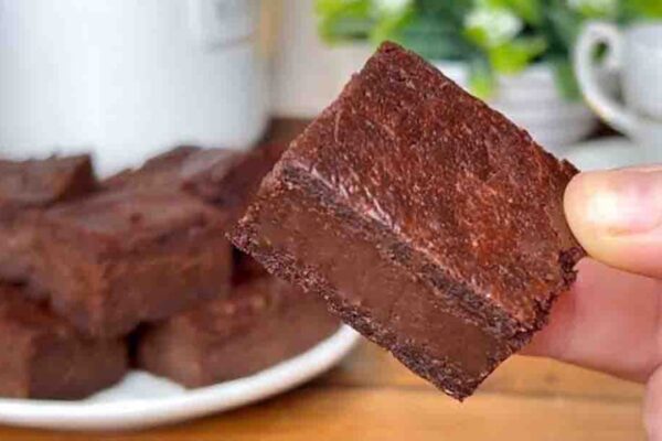 4-Ingredient Yogurt Chocolate Squares, homemade and freshly served