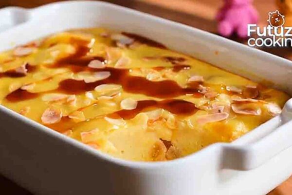 Yogurt Dessert Casserole, homemade and freshly served