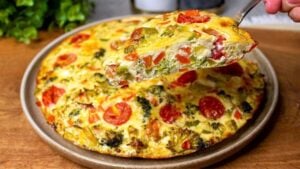 Zucchini Broccoli Casserole, homemade and freshly served