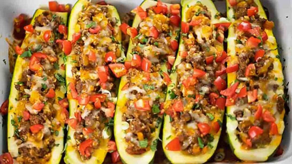 Zucchini Taco Boats, homemade and freshly served