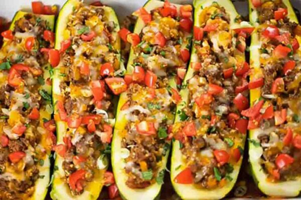 Zucchini Taco Boats, homemade and freshly served