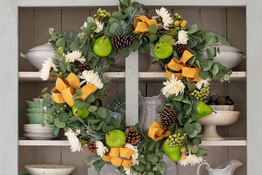 DIY fall wreath tutorial with natural autumn foliage