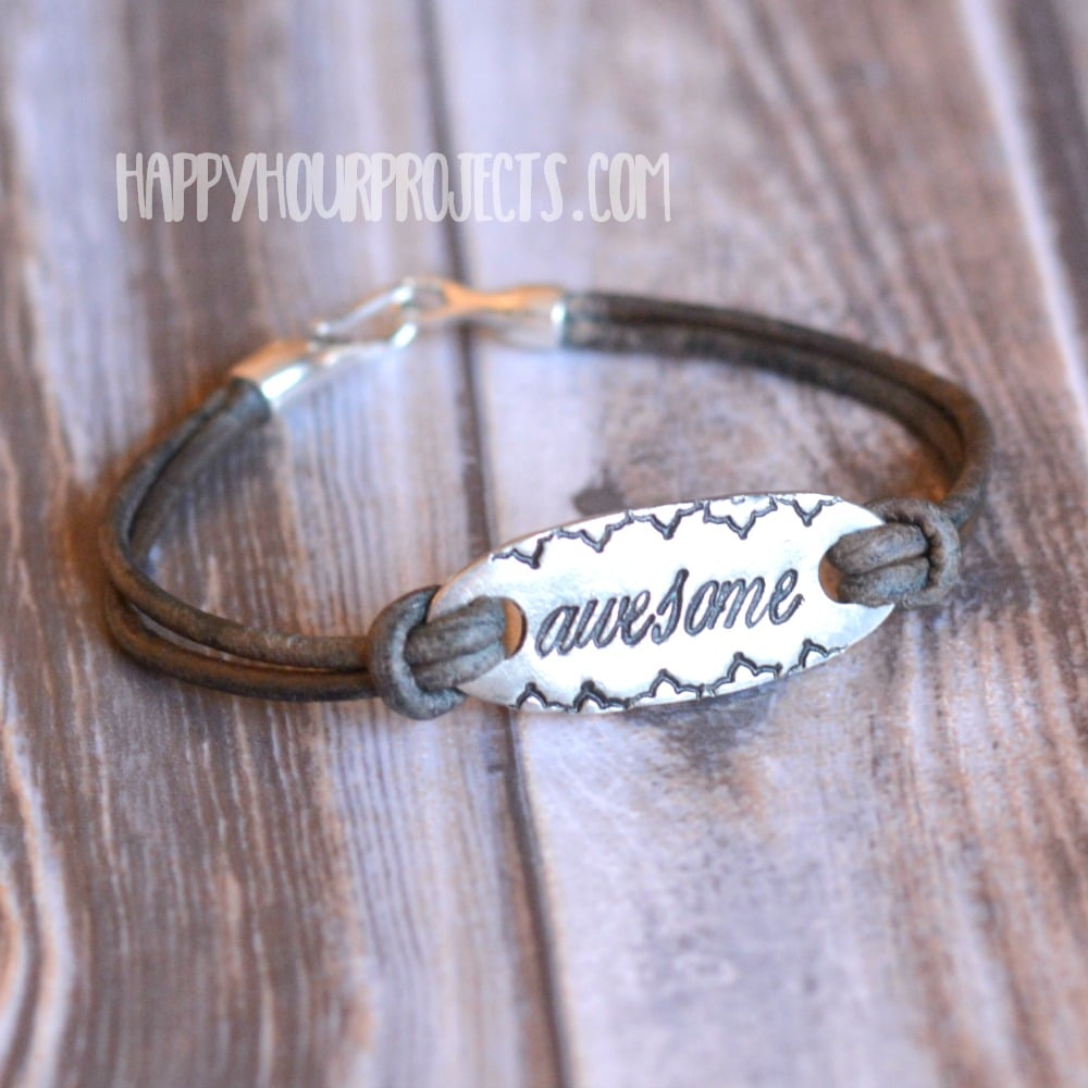 DIY Paracord Bracelet Ideas - Stamped Leather Cuff Bracelet - Handmade Leather Bracelet Tutorial and How To