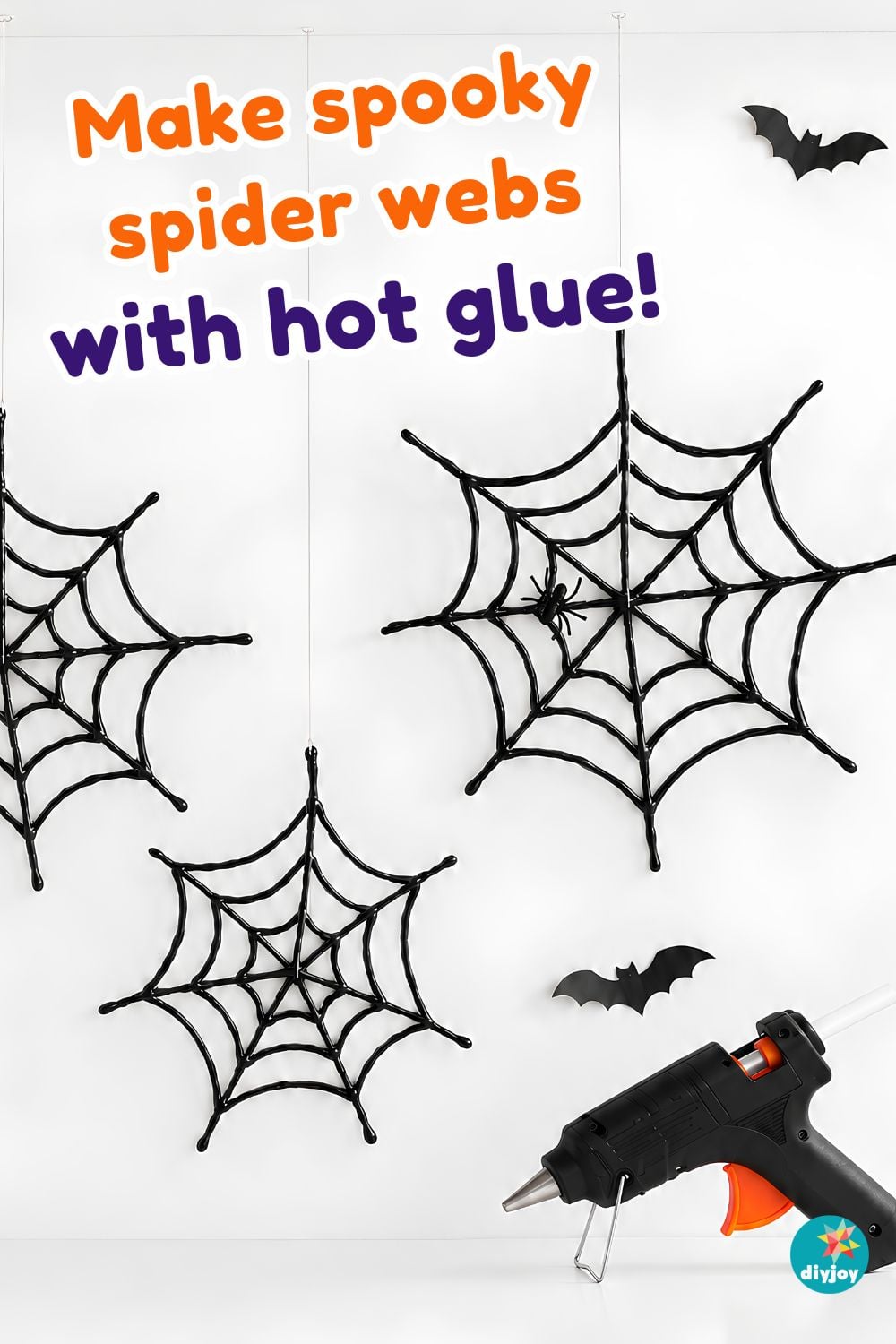 DIY Spider webs using hot glue