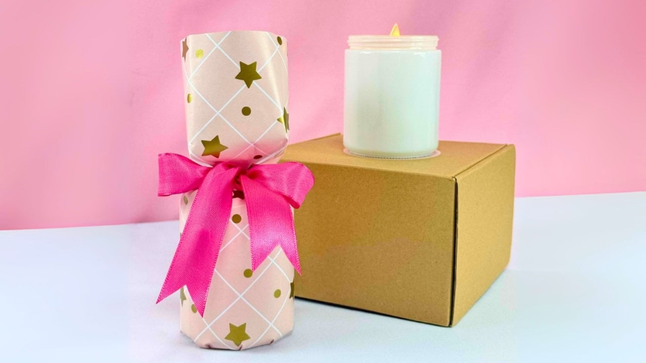 DIY Gift Wrapping Ideas - Easy Candle Jar Gift Wrapping Hack - How to Wrap a Jar Shaped Gift Without a Box