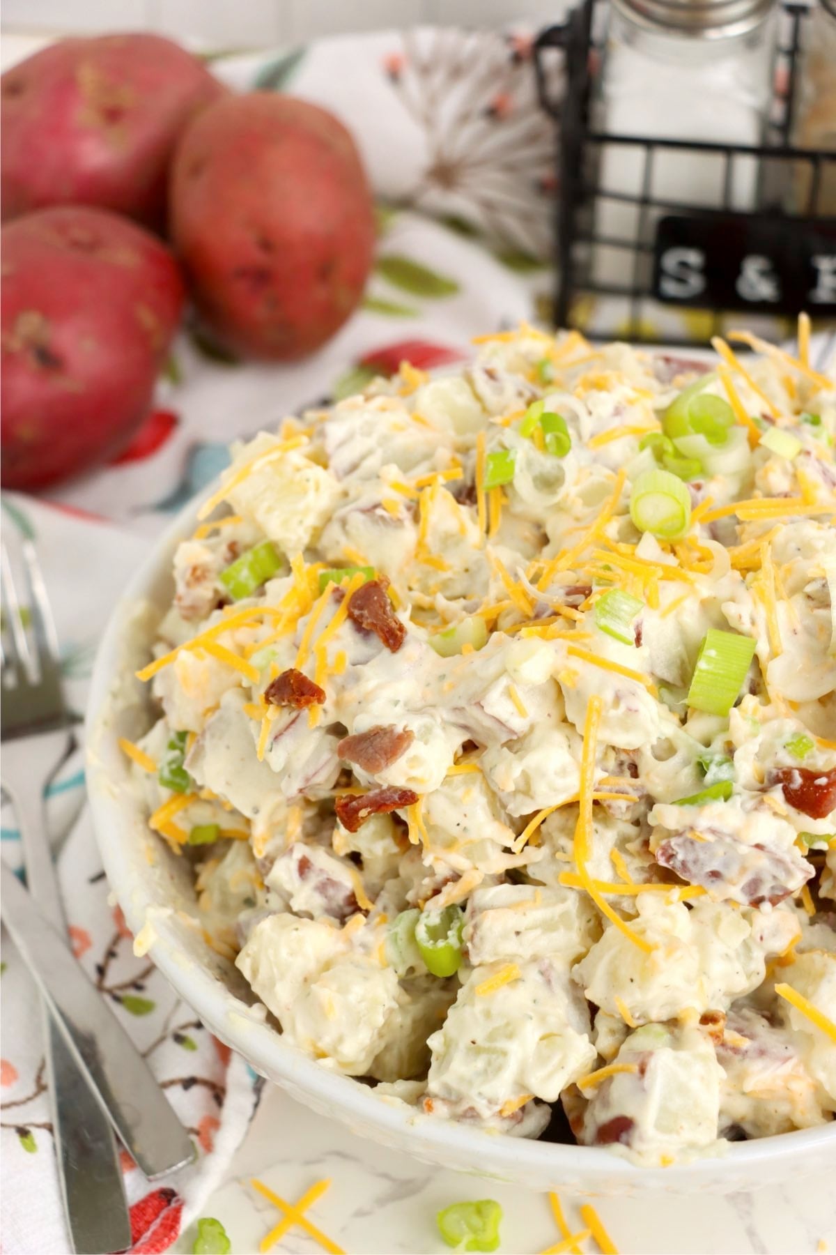 Loaded ranch potato salad recipe, easy make-ahead side dish