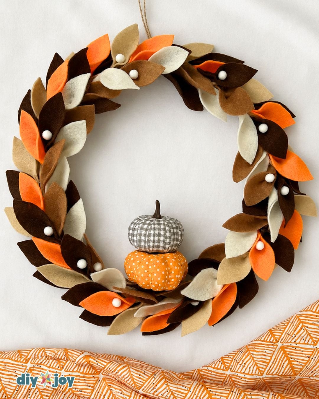 Felt leaf wreath for fall