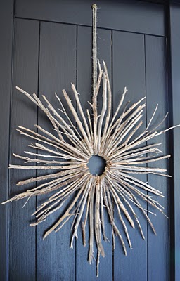 Rustic DIY twig wreath made from foraged branches