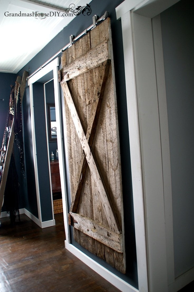 DIY Bedroom Decor Ideas - DIY Hanging Barn Door - Easy Room Decor Projects for The Home - Cheap Farmhouse Crafts, Wall Art Idea, Bed and Bedding, Furniture