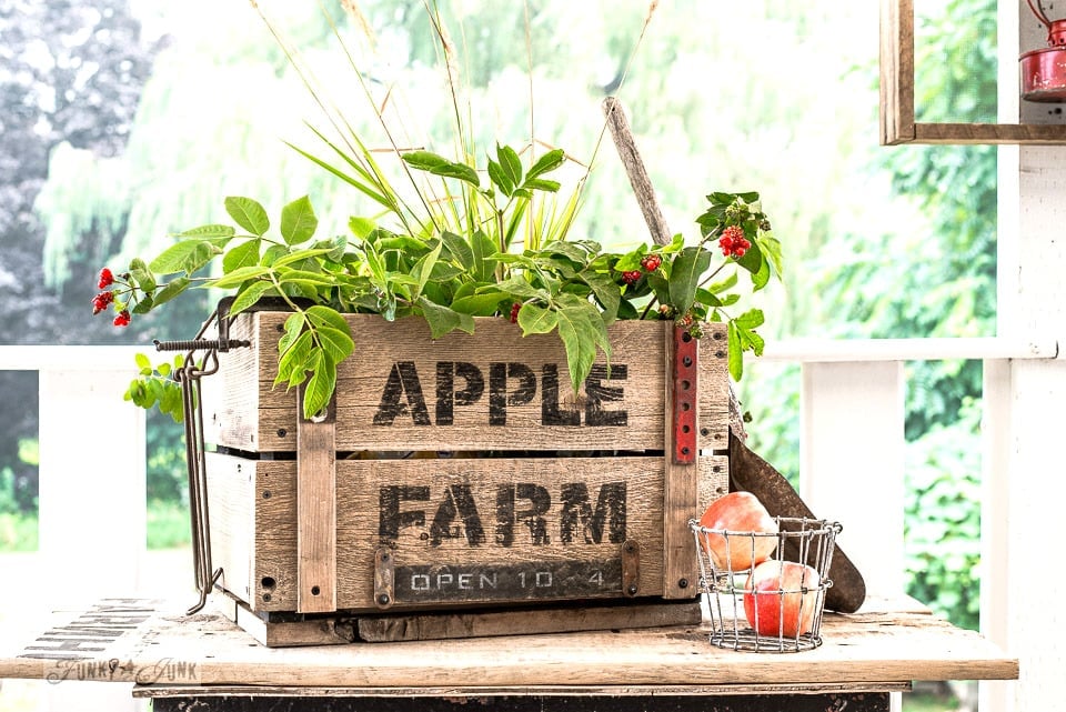 Fall apple decor, rustic autumn home accent and paper or fabric craft inspiration, focused on apple decor from scrap wood
