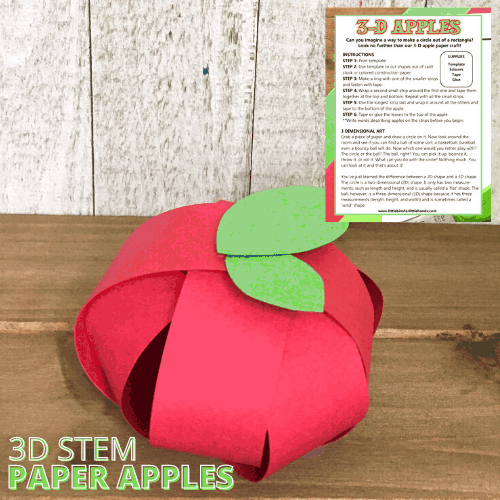Apple craft tutorial, easy classroom project and creative seasonal tutorial, highlighting 3d paper apple craft