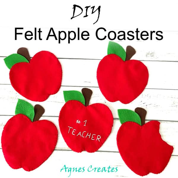 Fall apple decor with creative seasonal tutorial and easy classroom project, focused on the finished homemade apple coasters