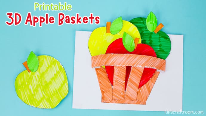 Fall apple decor, rustic autumn home accent and paper or fabric craft inspiration, focused on 3d printable apple basket craft