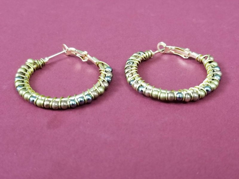 DIY Beaded Hoop Earrings, an easy way to match jewelry to any outfit and better than a store bought version