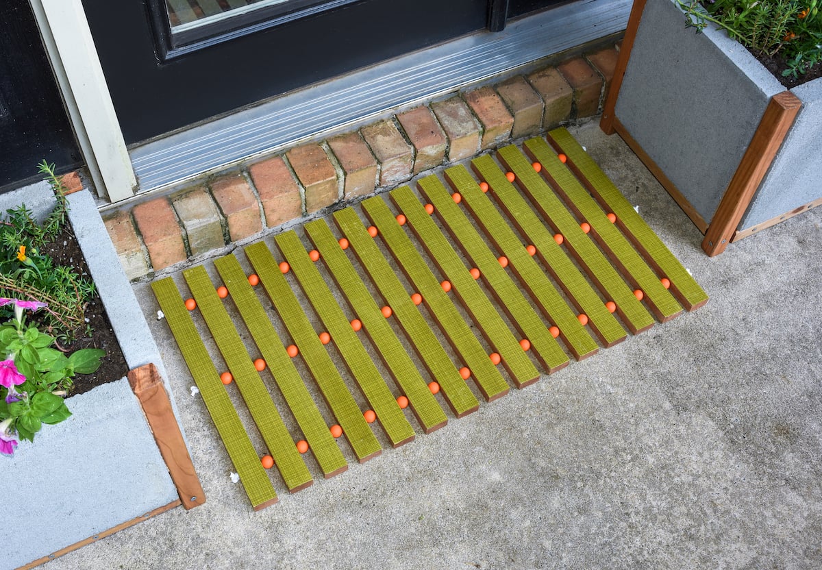 DIY Wood Slat Doormat, a simple upgrade almost anyone can try and a simple way to make something feel more special