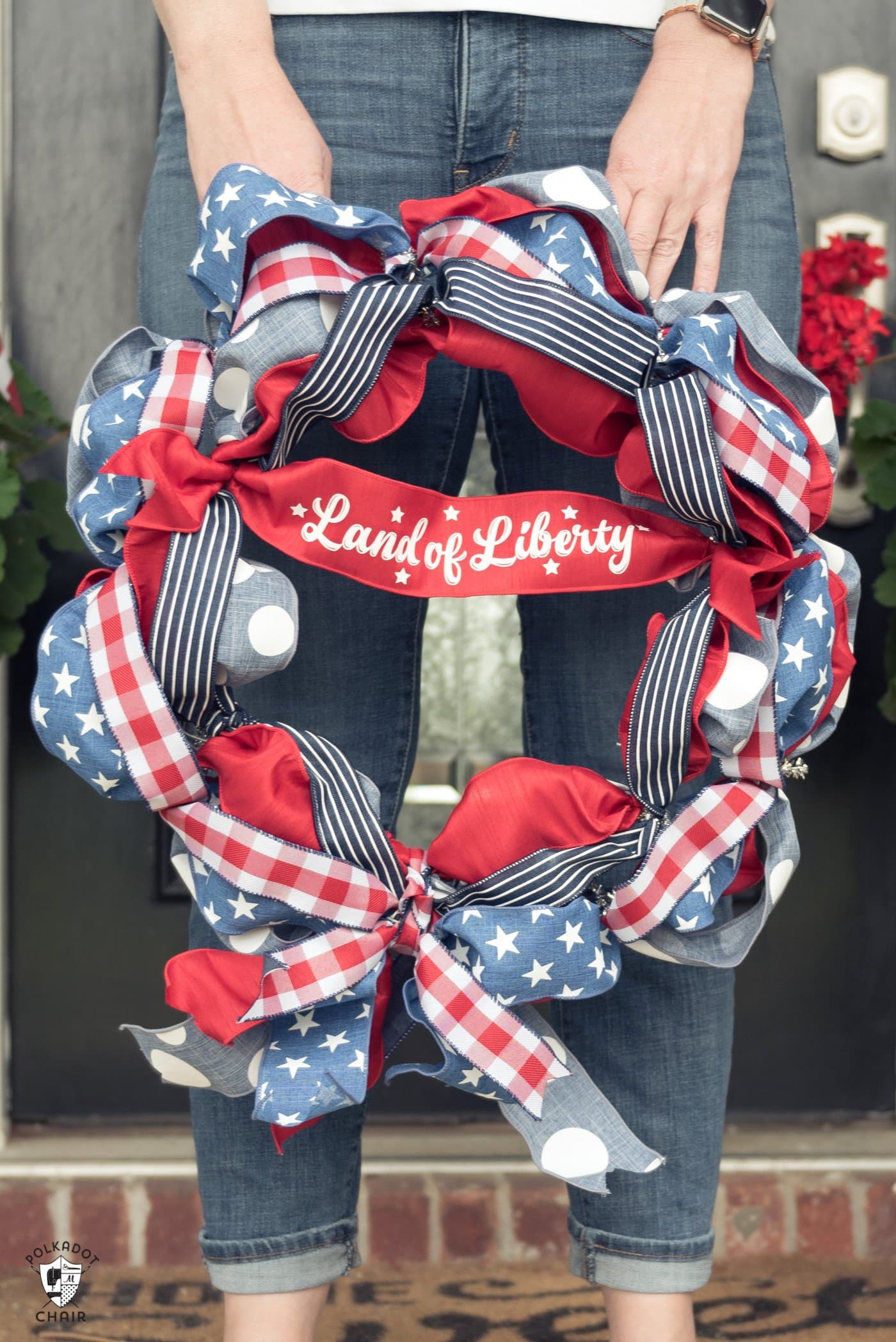 DIY Patriotic Ribbon Wreath, a summer decor idea worth trying this season and a creative way to reuse what you already have