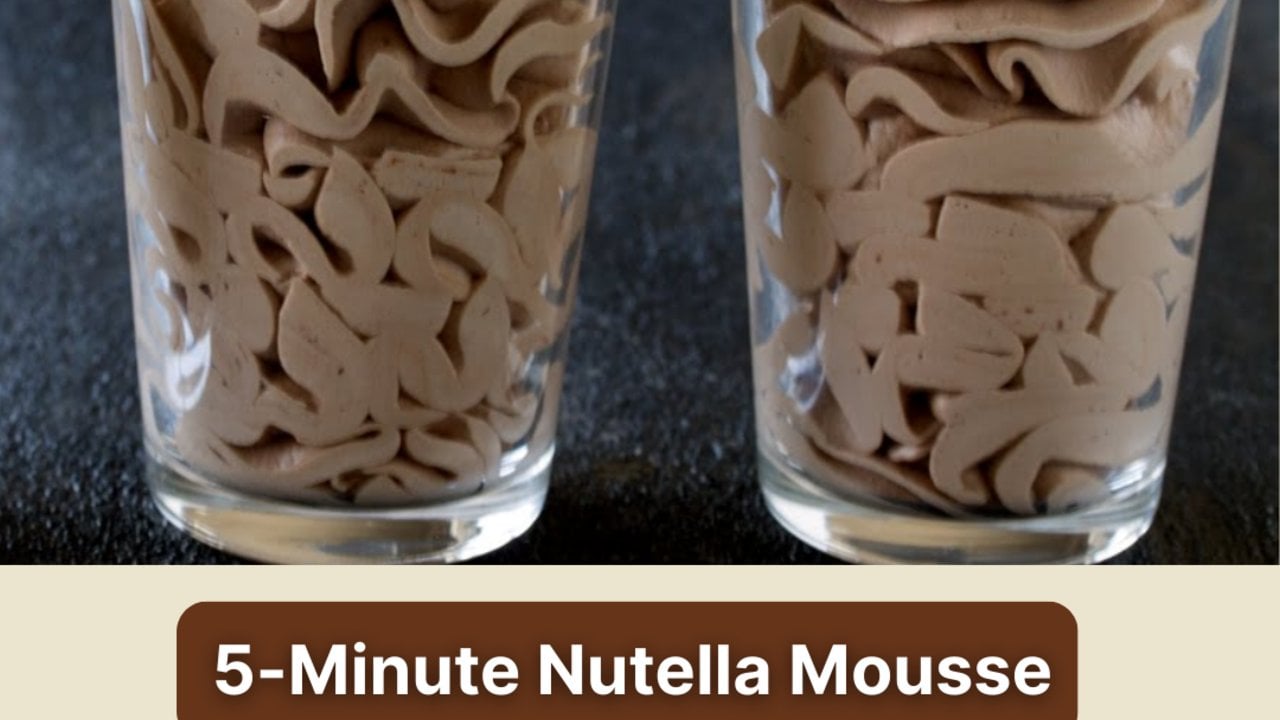 Easy Snack Recipes Nutella Mousse 5 Minute No Bake Chocolate Hazelnut Mousse